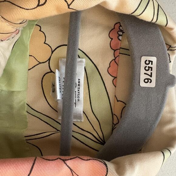 Ann Taylor Loft Jacket Womens XS Petite Floral Print Spring Coat Pockets Buttons - Picture 14 of 14